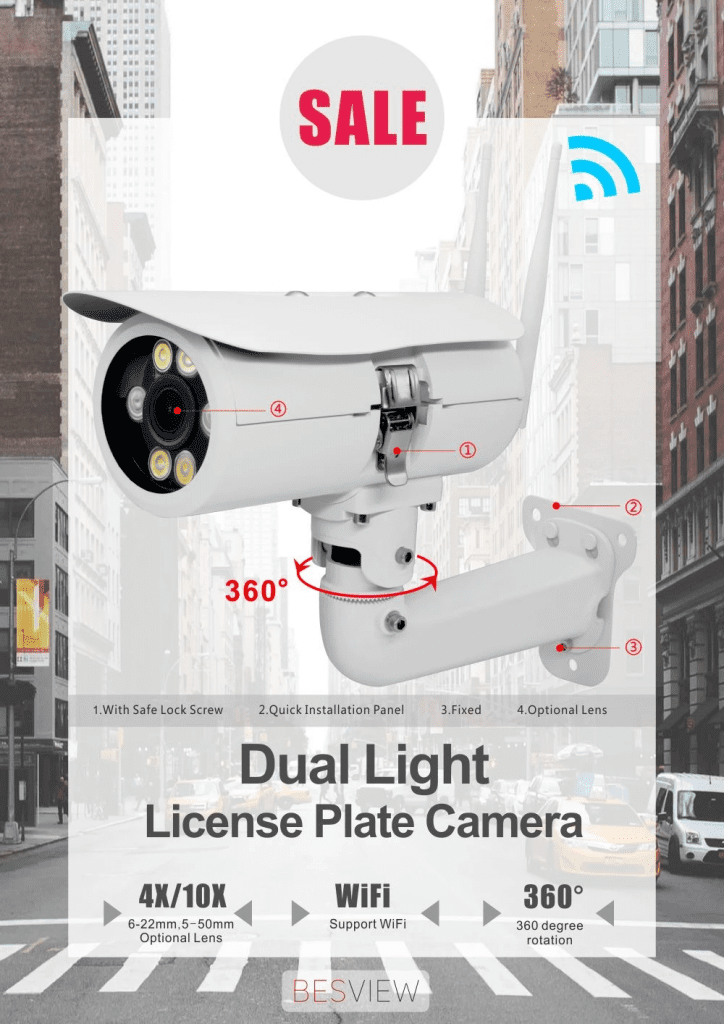 Besview 5MP License Plate Recognition IP Network Camera 12X Motor Lens