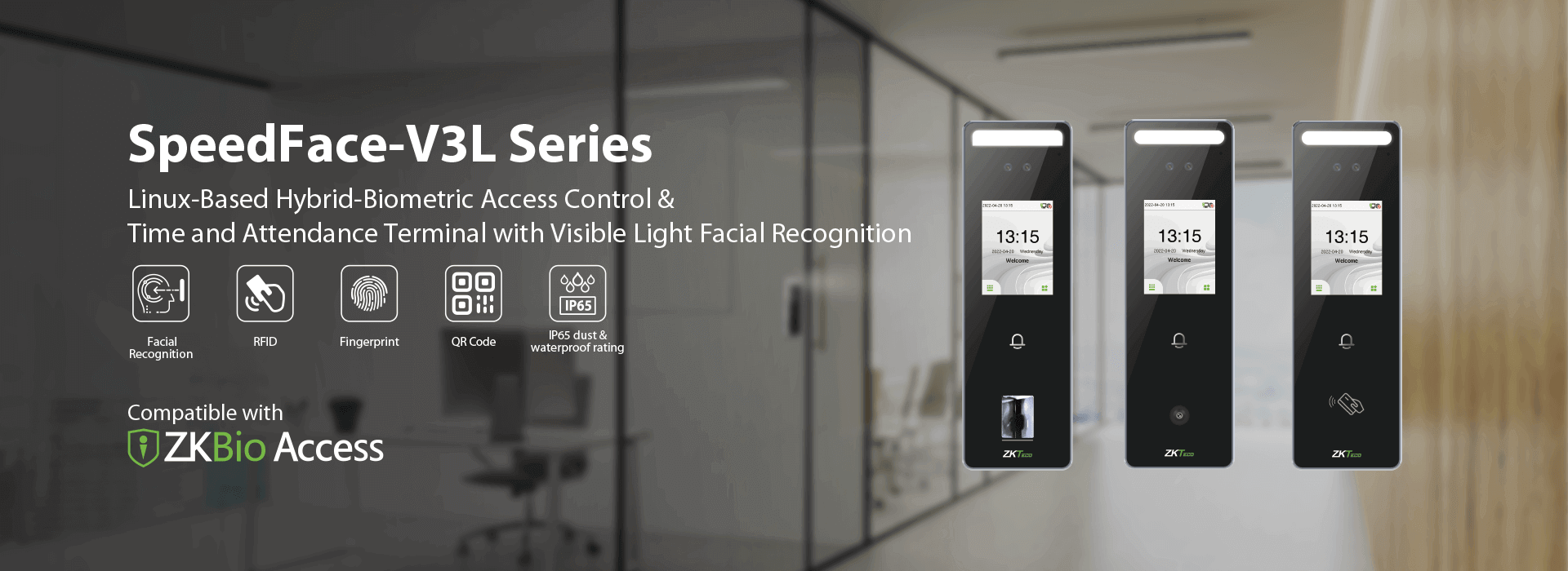 ZKTeco SpeedFace V3L Version Fingerprint Face Card Password Virtual Keypad