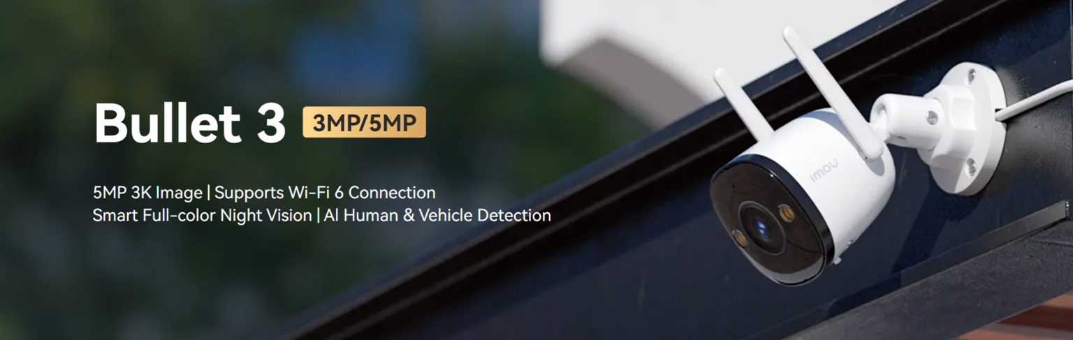 Camera IMOU Bullet 3 3MP (IPC-S3EP-3M0WE) - An Ninh Ngoài Trời, Phát Hiện Xe, Người