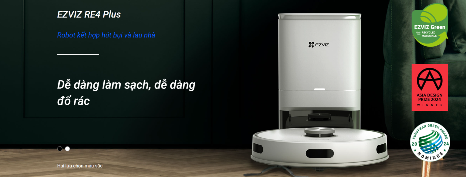 EZVIZ RE4 Plus Robot kết hợp hút bụi và lau nhà dễ dàng làm sạch, dễ dàng đổ rác EZVIZ RE4 Plus Robot kết hợp hút bụi và lau nhà dễ dàng làm sạch, dễ dàng đổ rác