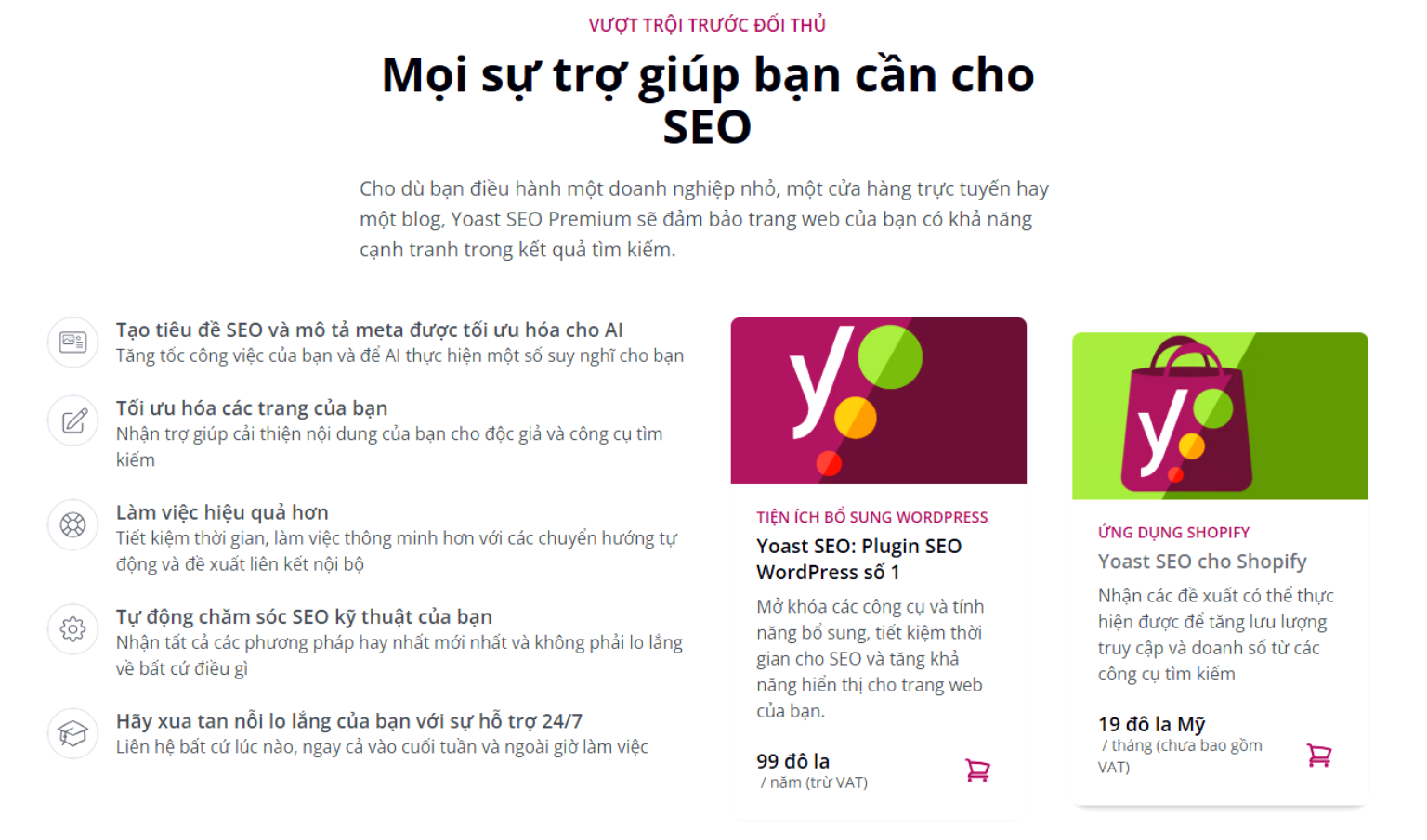 Yoast SEO Premium thông số kỹ thuật