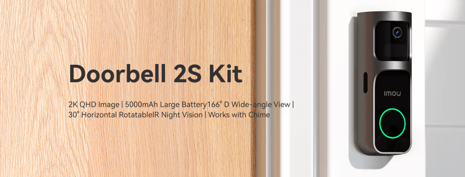 IMOU Doorbell 2S Kit Chuông cửa thông minh, camera 2K, chống nước IP65